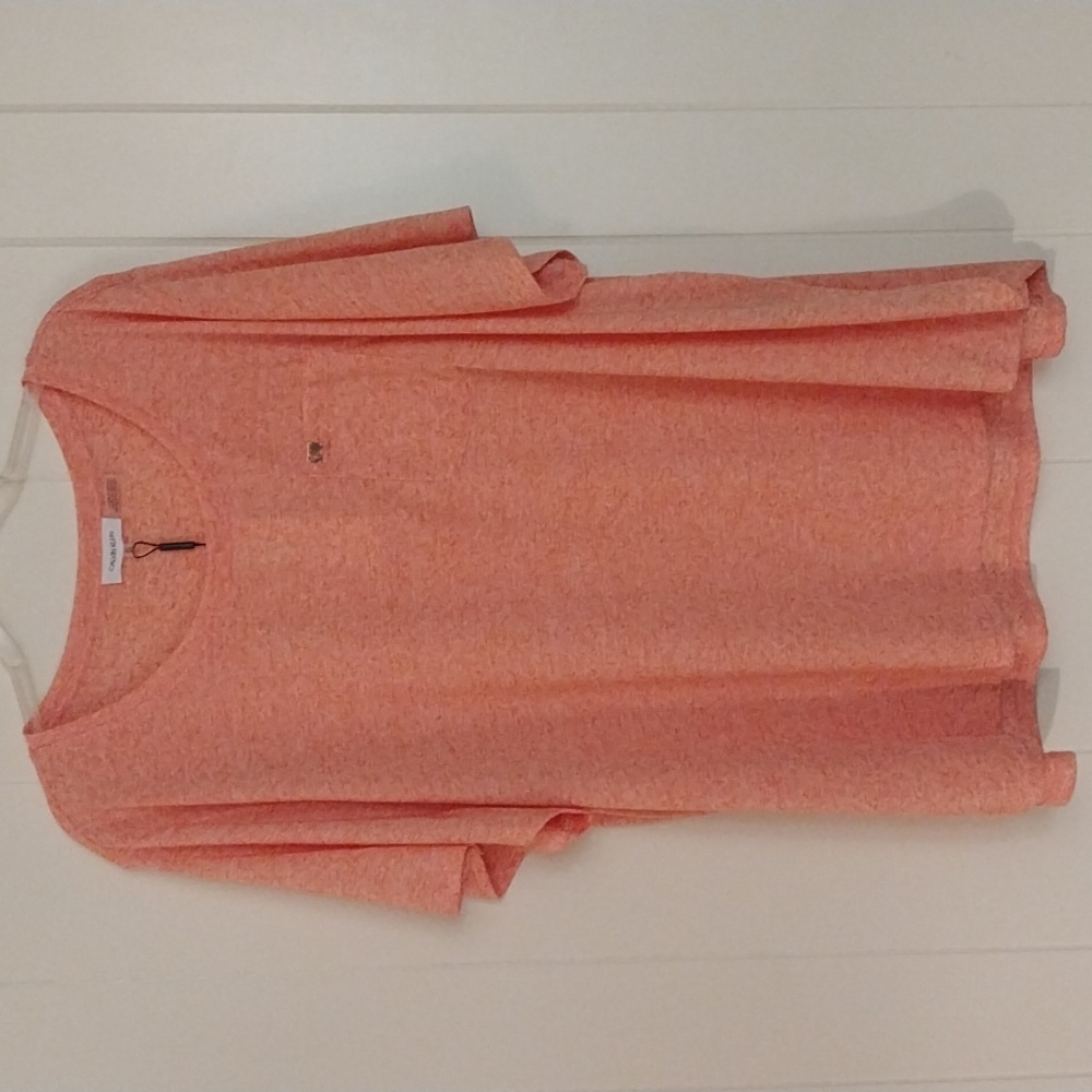 Calvin Klein Short Sleeve Orange Top 3X NEW